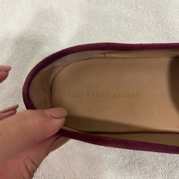 Polo by RALPH LAUREN burgundy suede penny loafers - 8.5 - Picture 4 of 7